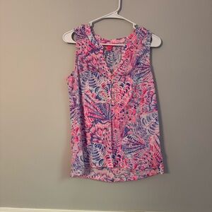 Lilly Pulitzer Pink and Blue Patterned Top (A1-23)